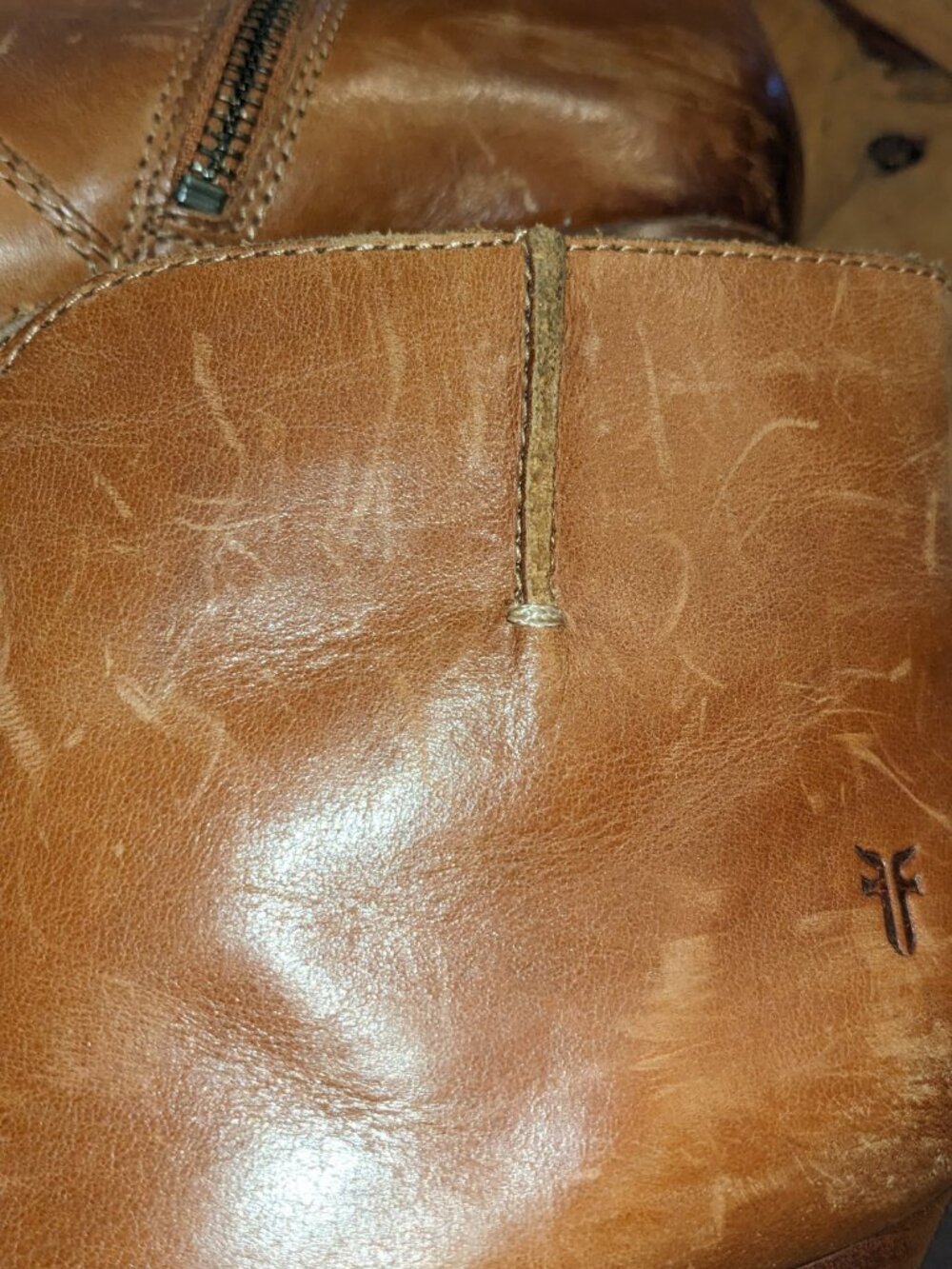 Frye Cognac Brown Leather Ankle Booties - Picture 7 of 9